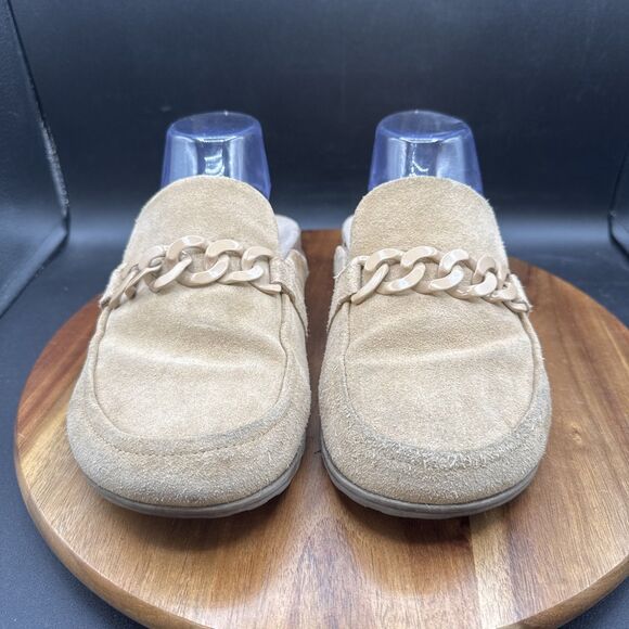 Vionic Georgie Women's Size 8 Slip On Shoes Tan Suede Mules Sandals - Picture 2 of 8
